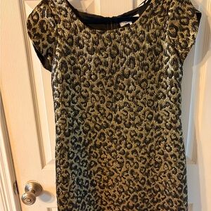 Gold Leopard Print Dress